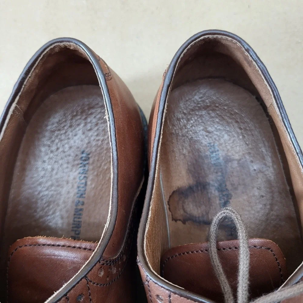 Johnston & Murphy Dress Shoes Mens 11.5 M Oxford Brogue Brown Leather 20-1258